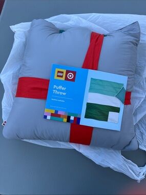 Lego x Target Puffer Throw in Light Gray & Green